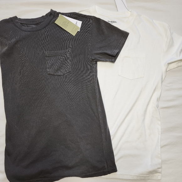 2-Pack Goodfellow & Co. Black and White Men's Pocket T-Shirts, 100% Cotton,SizeS - Picture 1 of 9